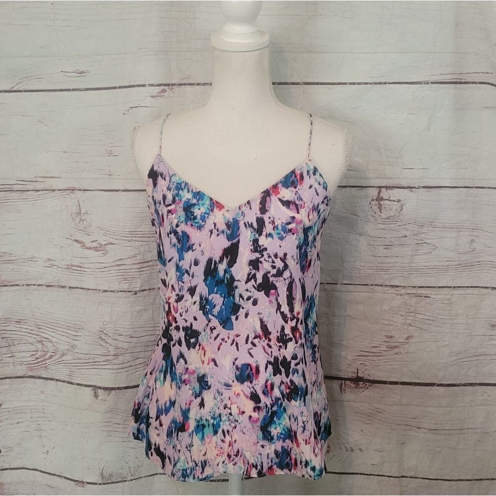 J. Crew Multicolor Silk Spaghetti Strap Cami Tank‎ Size 2 NWT